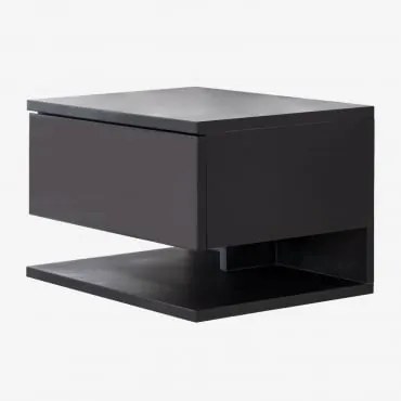 Pack De 2 Mesas De Cabeceira Flutuantes Retangulares 40x30 Cm Com Gaveta Griviza Preto - Sklum