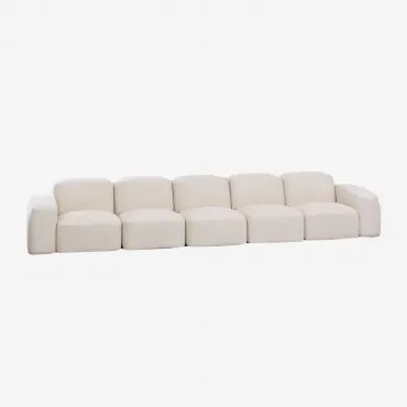 Sofá Modular Bastian De 5 Peças Chenille Grossa Branca - Sklum