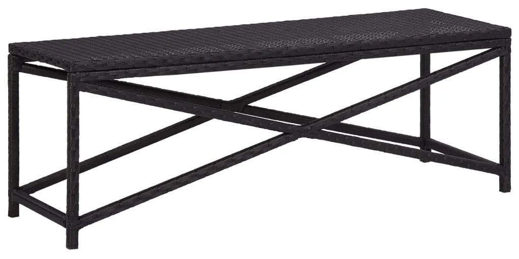 46210 vidaXL Banco de jardim 120 cm vime PE preto