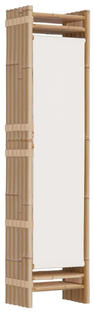 Divisória/biombo com 6 painéis dobráveis 240 cm bambu e lona
