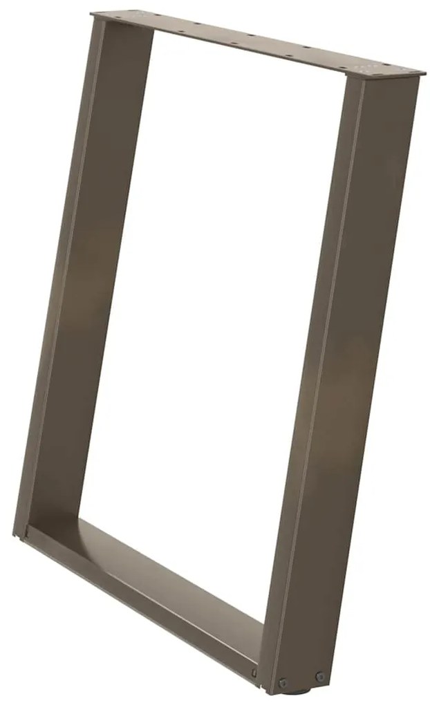 Pés para mesa de jantar em formato de U, 2 peças, aço natural, 70x(72-