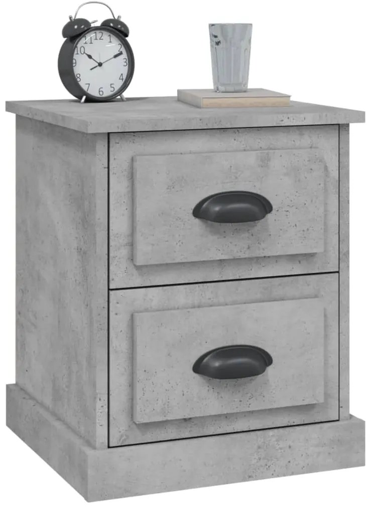 Mesa de cabeceira 39x39x47,5 cm derivados madeira cinza cimento