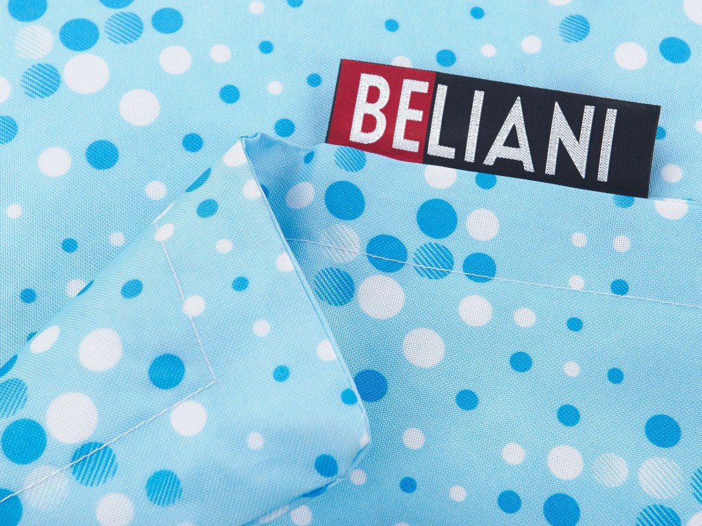Pufe almofada com padrão bolas azul e branco 140 x 180 cm FUZZY Beliani