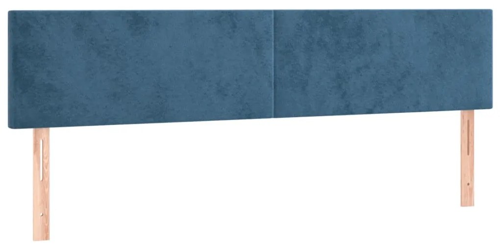 Cama boxspring com colchão 120x190 cm veludo azul-escuro