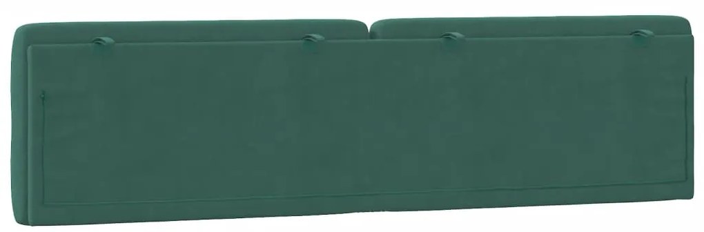 Almofadão de cabeceira 200 cm veludo verde-escuro