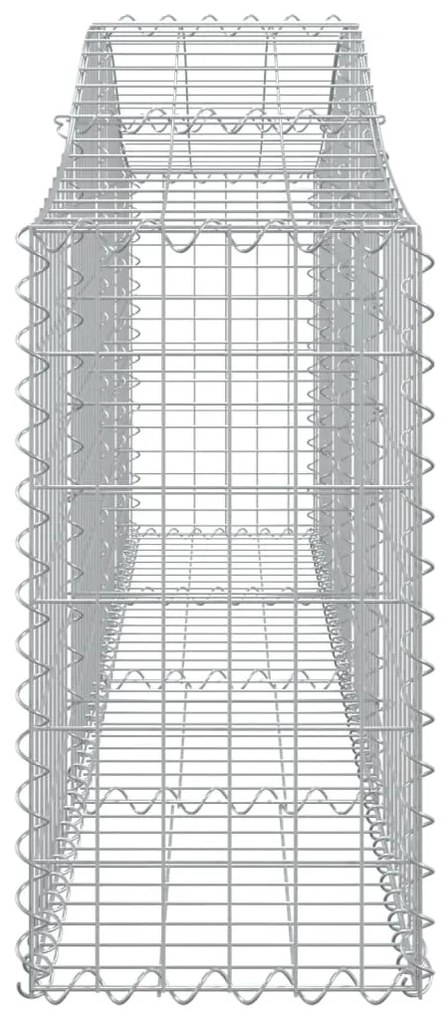 Cestos gabião arqueados 8 pcs 200x30x60/80 cm ferro galvanizado