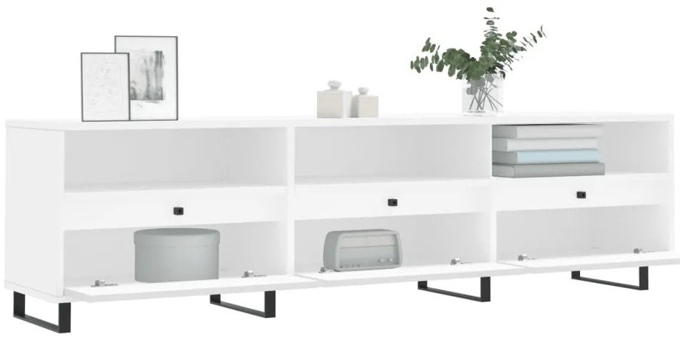 Móvel de TV 150x30x44,5 cm derivados de madeira branco