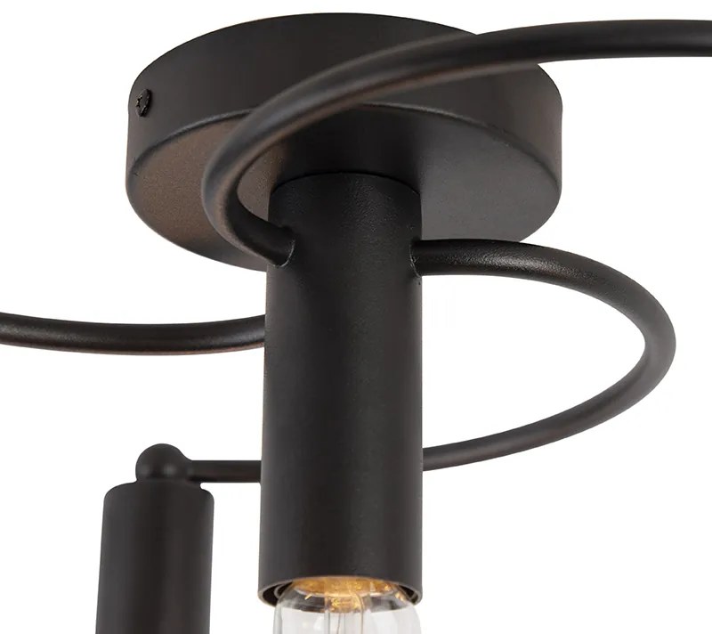 LED Candeeiro de teto inteligente preto com 4 lâmpadas WiFi G95 - Facil Moderno,Art Deco