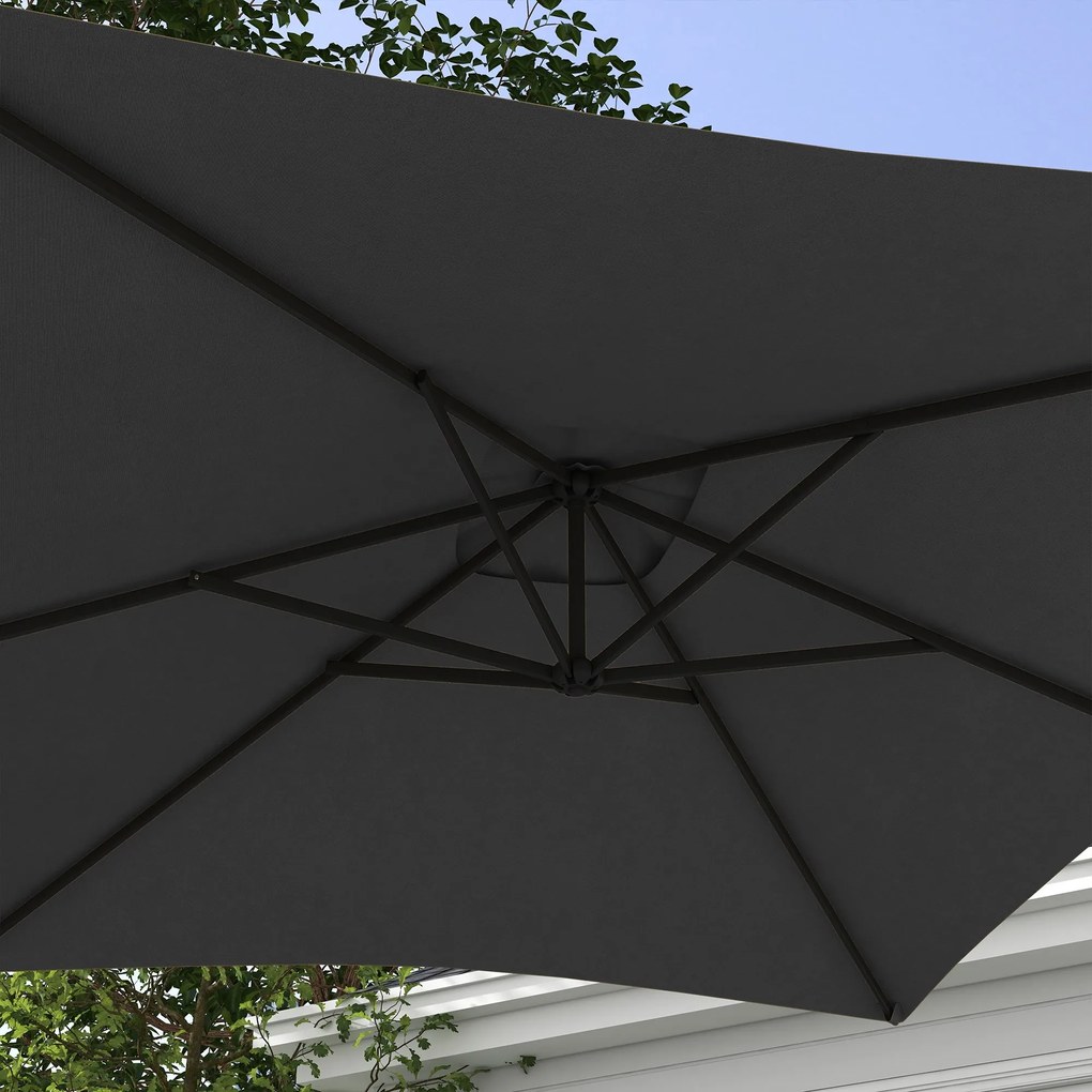 Chapéu de Sol Excêntrico 294x193 cm Chapéu de Sol de Jardim com Base C