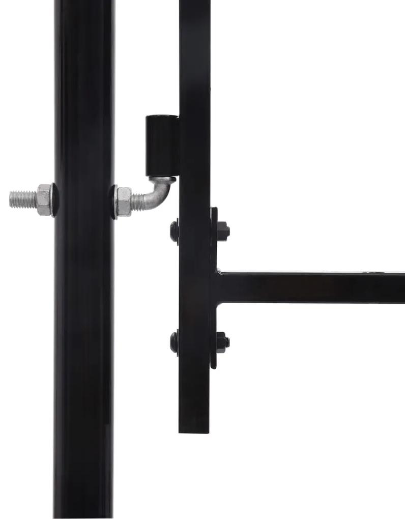 Portão de vedação individual com topo arqueado aço 1x1,2m preto