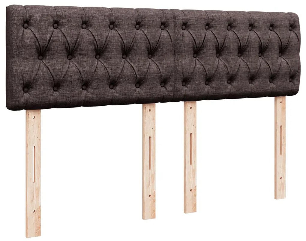 Cama com molas/colchão 160x200 cm tecido castanho-escuro