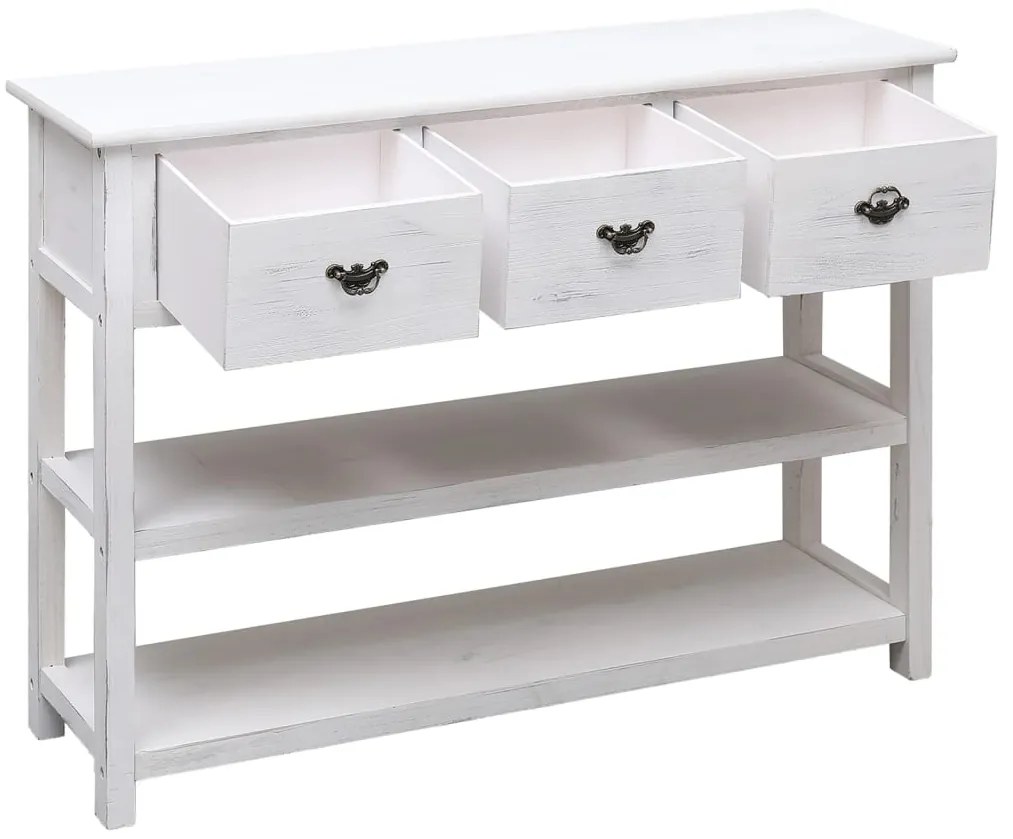 Aparador 108x30x76 cm madeira paulownia maciça branco