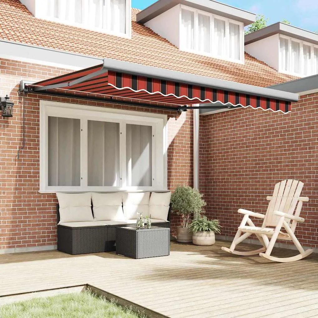 Toldo Retrátil Automático Laranja e Marrom 350x250 cm