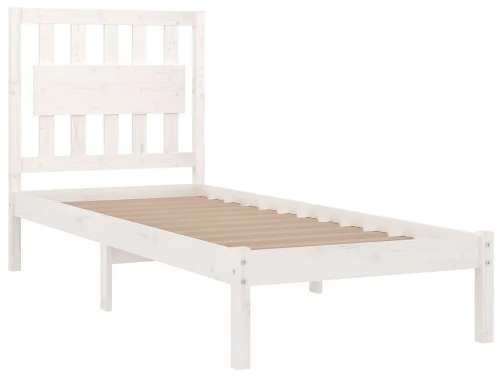 Estrutura de cama 100x200 cm pinho maciço branco