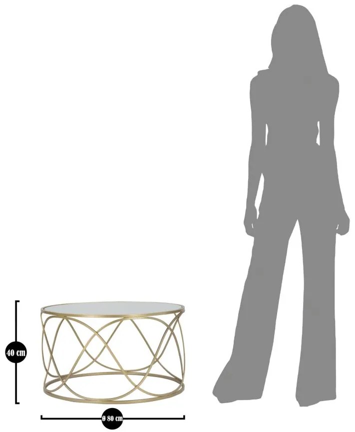 MESA DE CENTRO LURY Ø 70X40 CM DOURADA