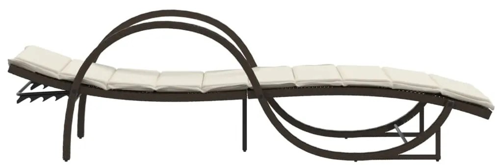 Espreguiçadeira com almofadão 60x199x42 cm vime PE castanho