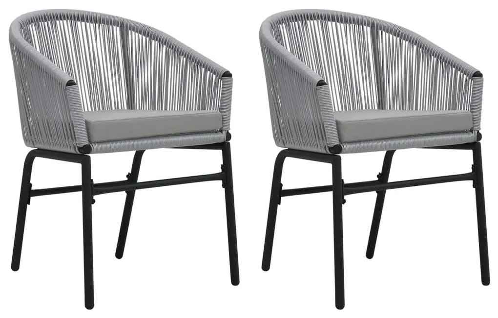vidaXL Cadeiras de jardim 2 pcs vime PE antracite