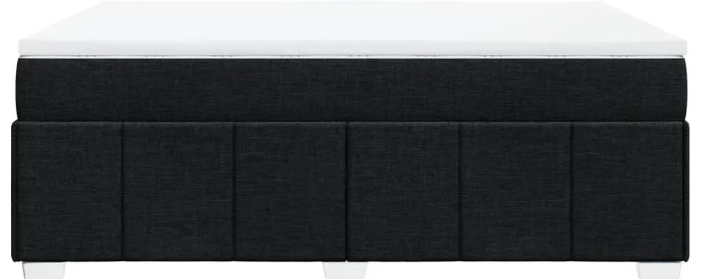 Cama com molas/colchão 160x200 cm tecido preto