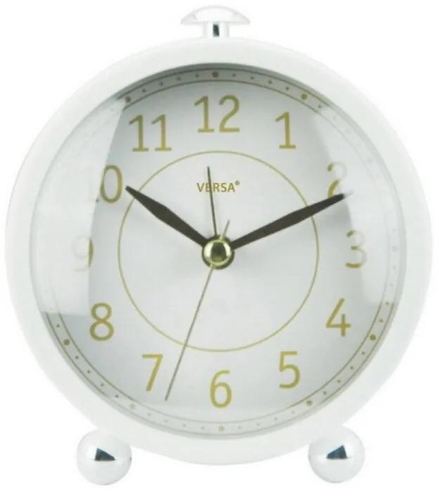 Relógio-Despertador Branco Metal (5,7 x 11,3 x 9,8 cm)