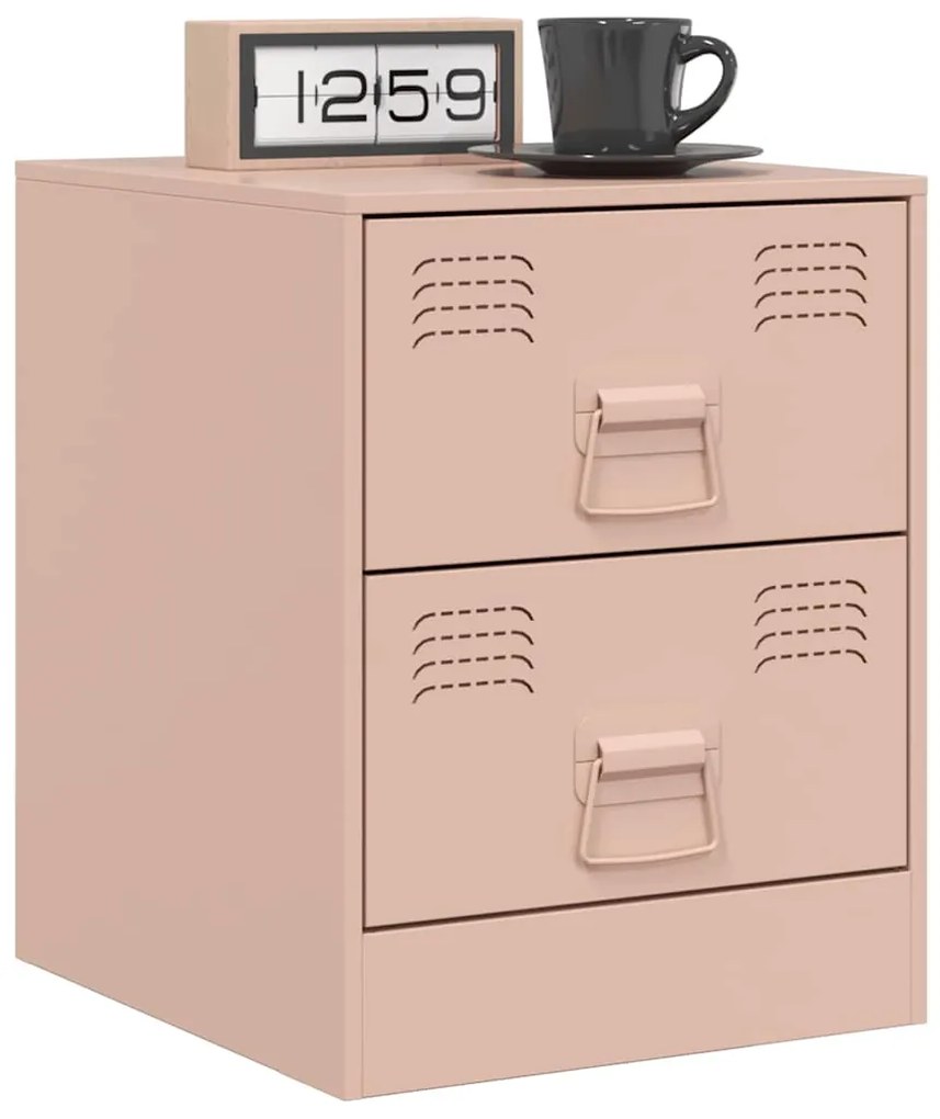 Mesa de cabeceira 34,5x39x44 cm aço rosa