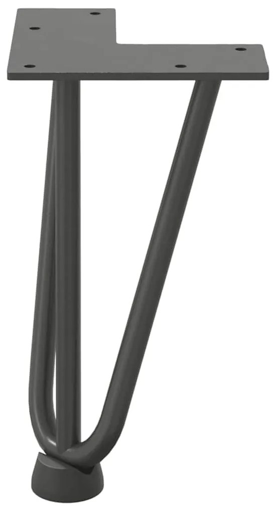 Pernas de grampo para mesa de centro 4 peças antracite 20 cm aço maciç