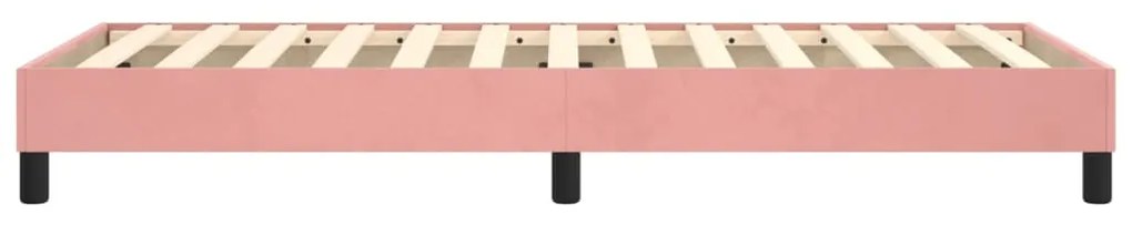 Estrutura de cama 90x200 cm veludo rosa