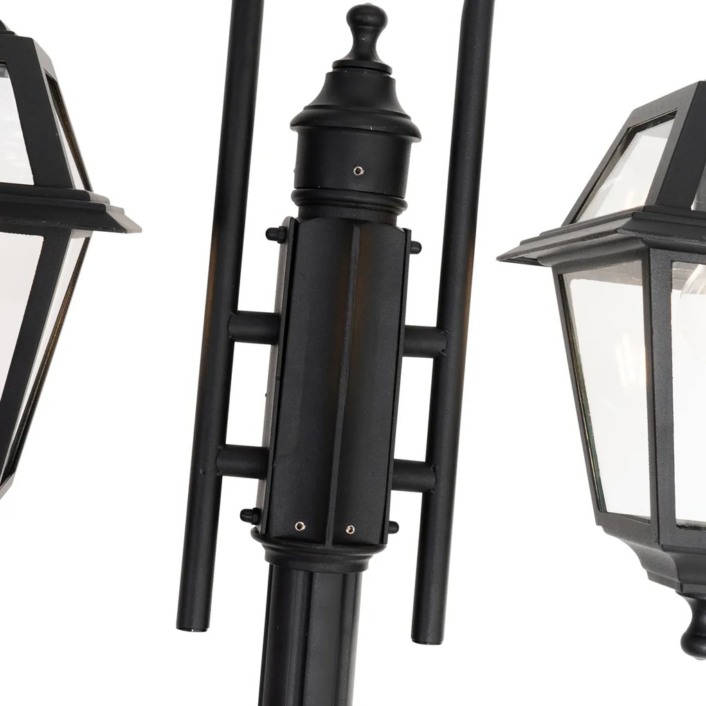 Lanterna de exterior clássica preta 235 cm 2-luzes IP44 - Berta