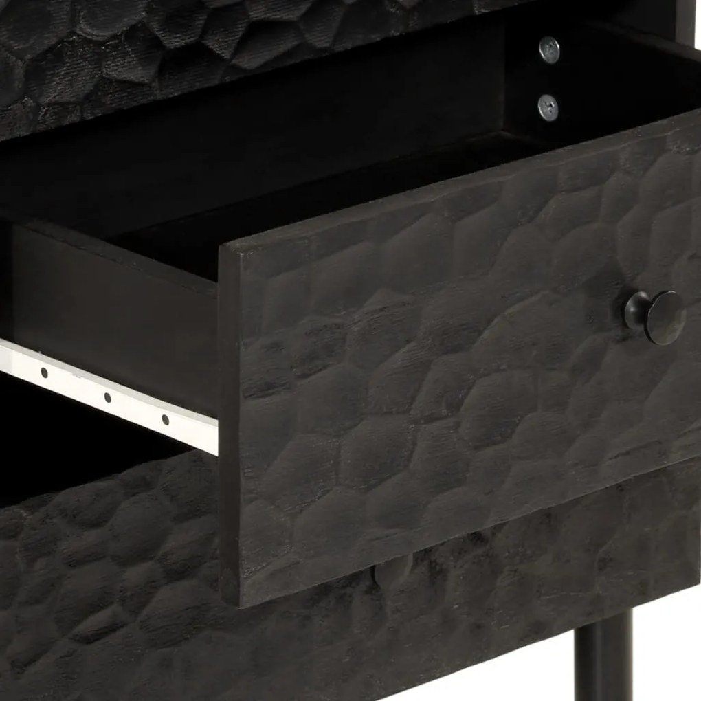 Mesa de cabeceira 50x33x60 cm madeira de mangueira maciça preto