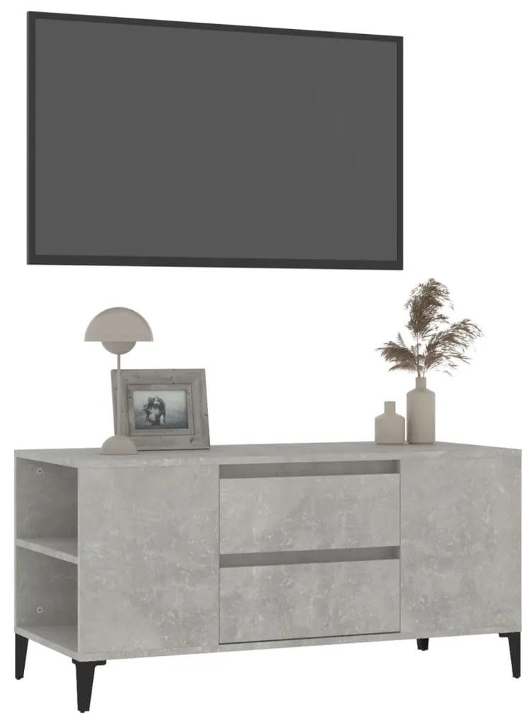 Móvel p/ TV 102x44,5x50 cm derivados madeira cinzento cimento