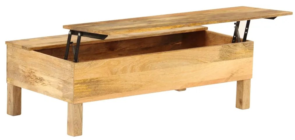 vidaXL Mesa de centro madeira de mangueira maciça 110x55x35 cm