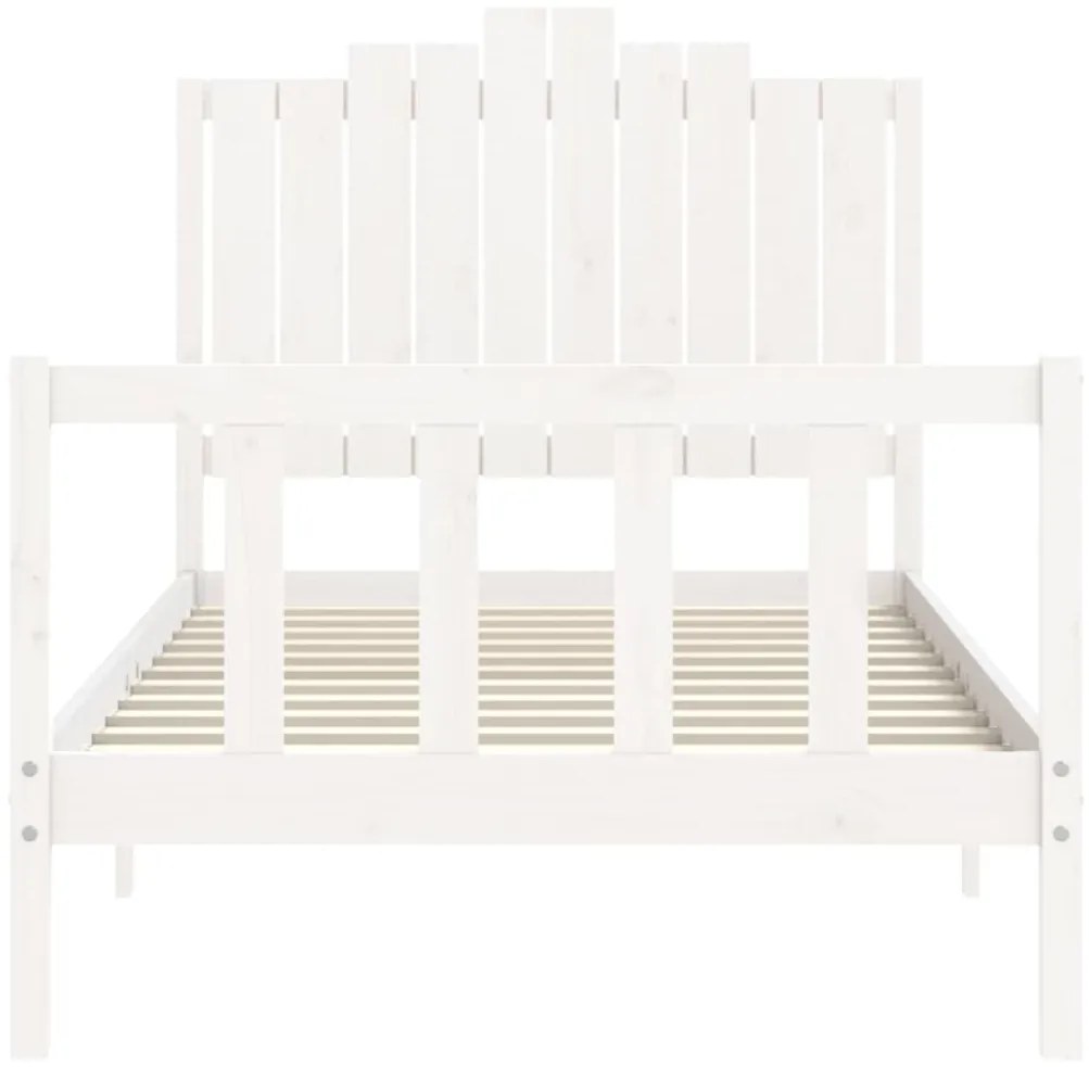 Cama sem colchão 100x200 cm madeira de pinho maciça branco