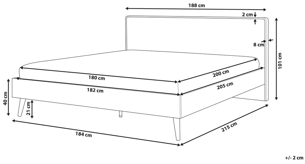 Cama de casal em madeira clara e branca 180 x 200 cm SERRIS Beliani