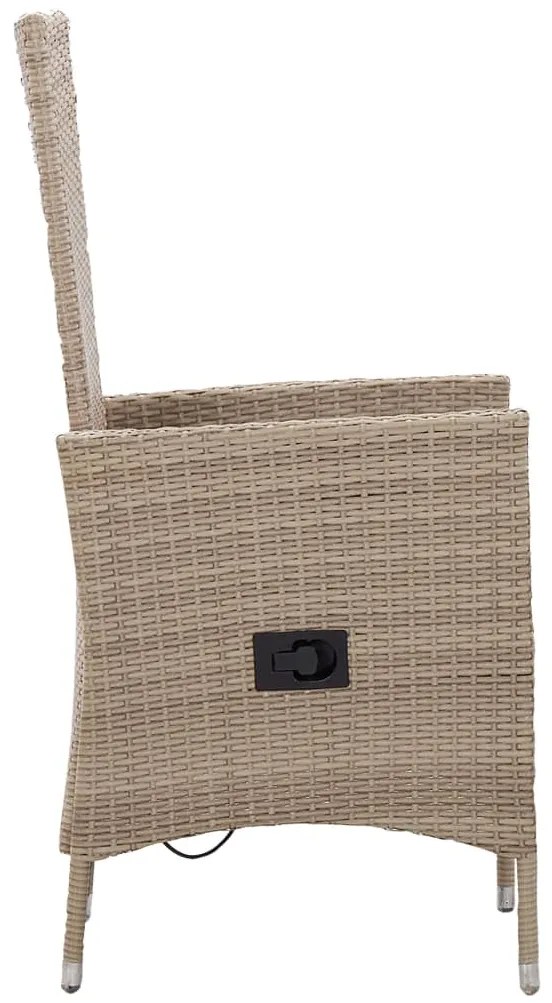 3 pcs conjunto de jantar para jardim bege