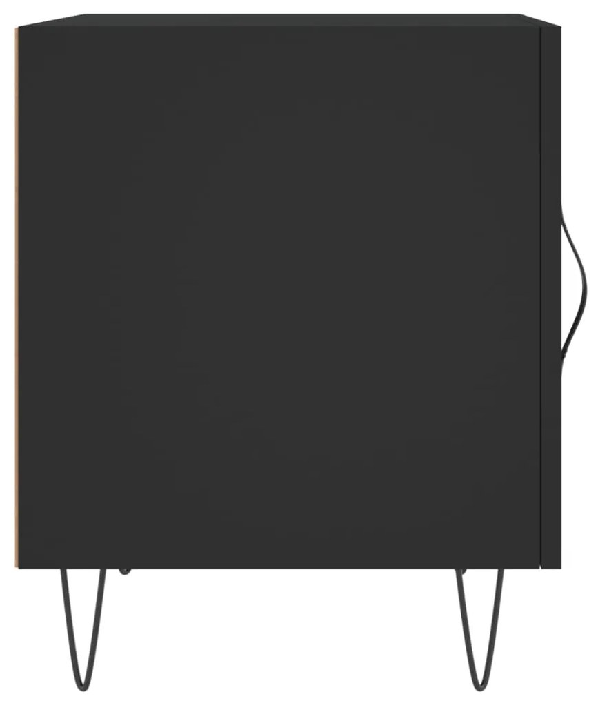 Mesa de cabeceira 2 pcs 40x40x50 cm derivados de madeira preto