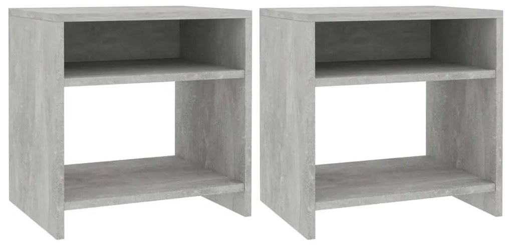 Mesas de cabeceira 2 pcs derivados de madeira cinzento cimento