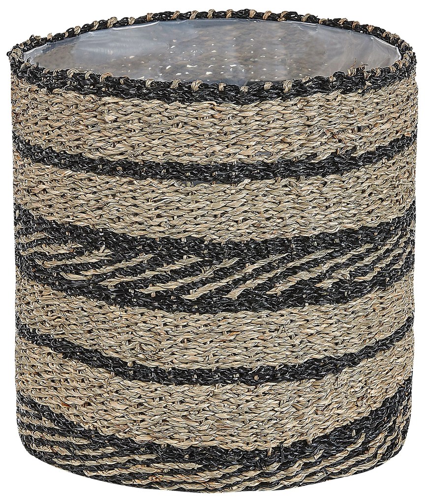 Conjunto de 3 vasos em fibra de algas cor natural e preto, RASBORA Beliani
