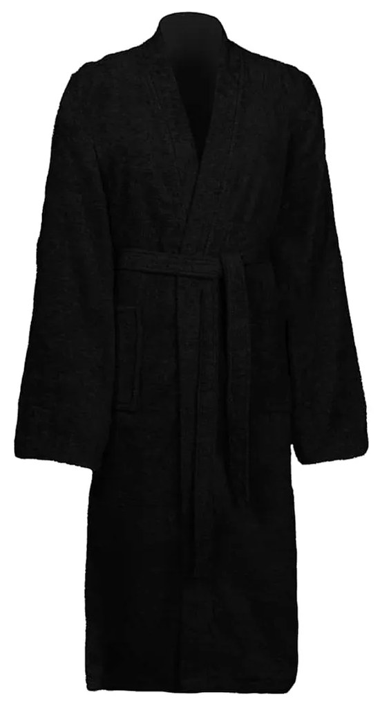 vidaXL Roupão de banho KINN Preto M Algodão