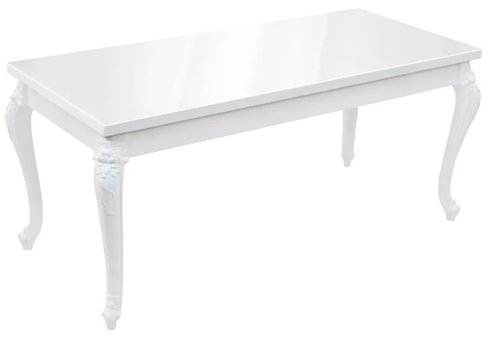 Mesa de jantar 179x89x81 cm branco brilhante