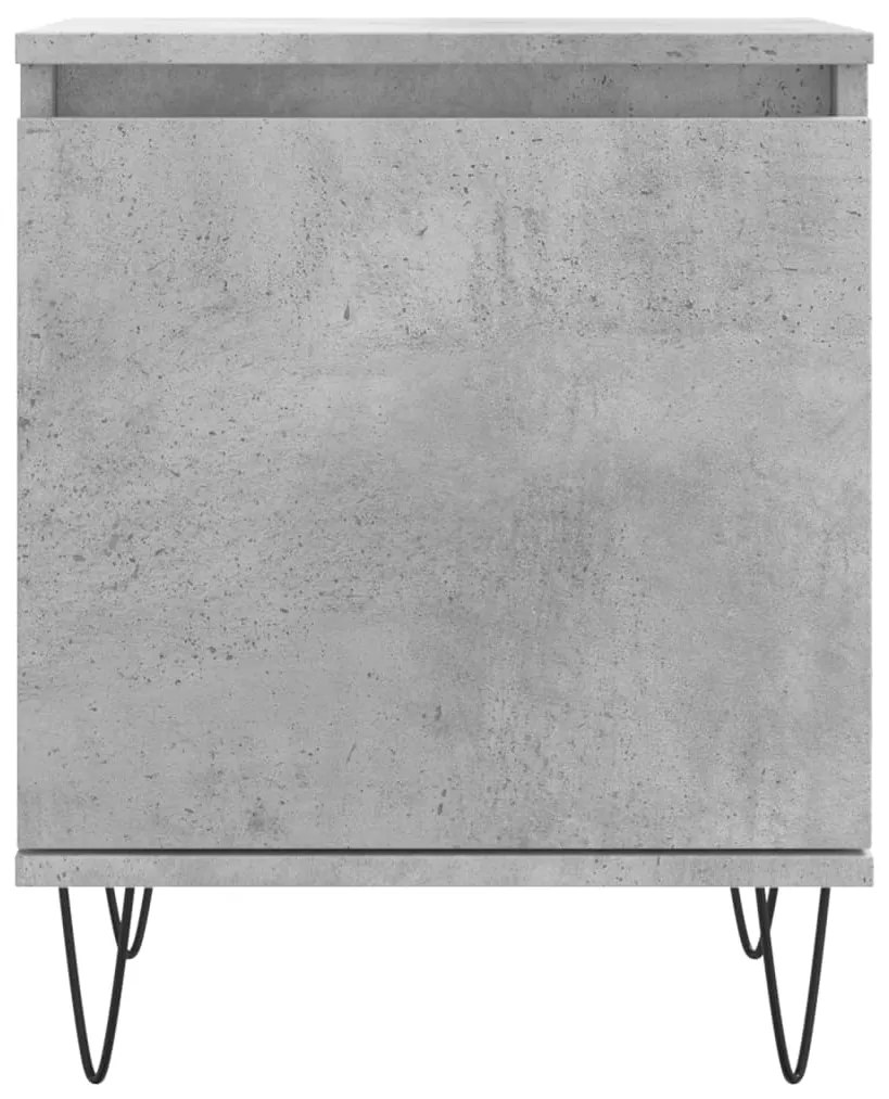Mesas cabeceira 2pcs 40x30x50cm derivados madeira cinza-cimento