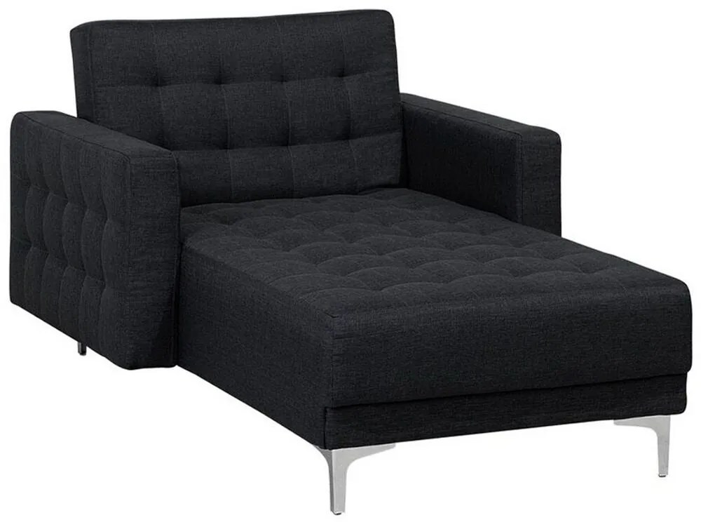 Chaise-longue reclinável em tecido cinzento grafite ABERDEEN Beliani