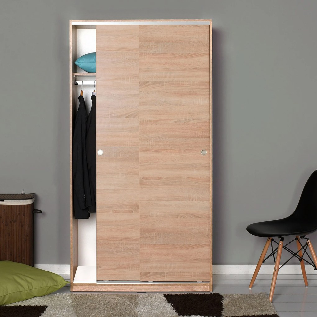Roupeiro "Zenith" – Carvalho Sonoma – 94 x 182 x 52 cm – Design Modern