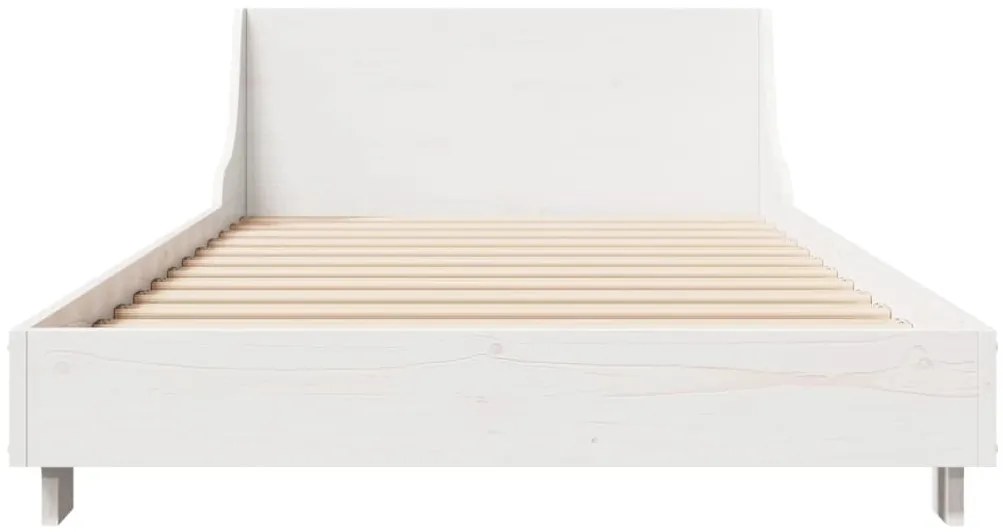 Cama sem colchão 75x190 cm madeira de pinho maciça branco