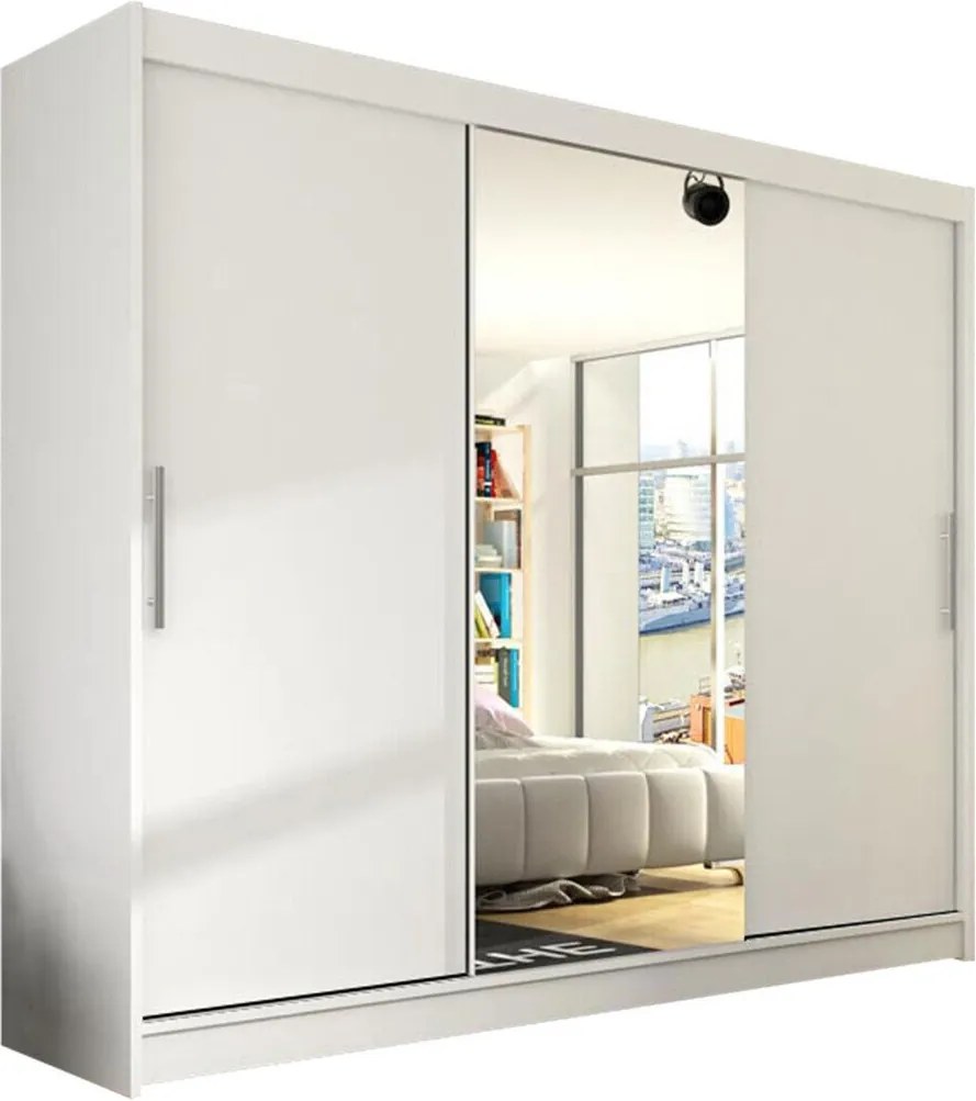 Roupeiro Closico Ordo I, Branco, 215x250x58cm, 204 kg, Portas para roupeiro: Deslizante, Número de prateleiras: 9, Número de prateleiras: 9