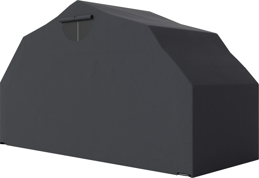 Abrigo exterior para motos em forma de tenda, capa de proteção em tecido Oxford, 2 janelas, 345 x 135 x 191 cm, preto