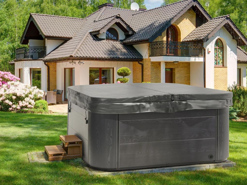 Banheira de hidromassagem de exterior em acrílico cinzento 210 x 210 cm TULAROSA Beliani