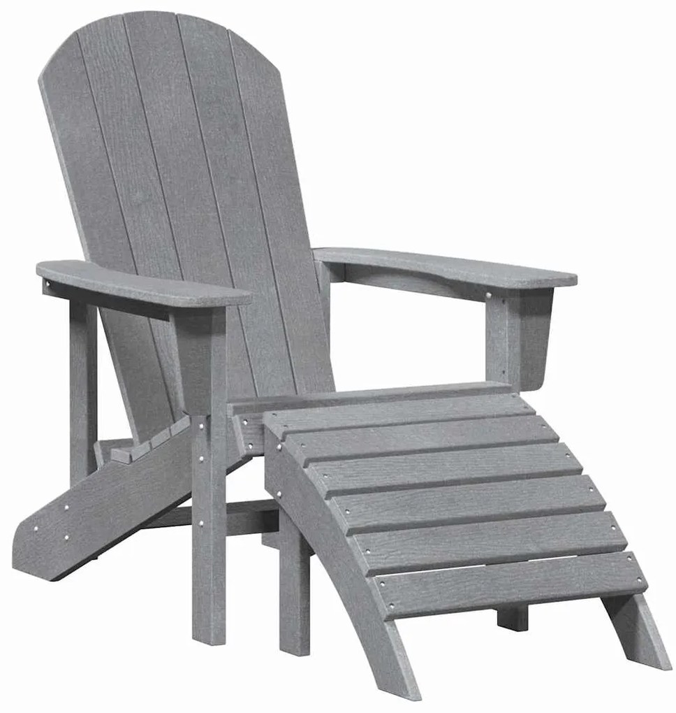 Cadeiras Adirondack vidaXL com Apoios para os Pés 2 pcs Cinza Claro HD