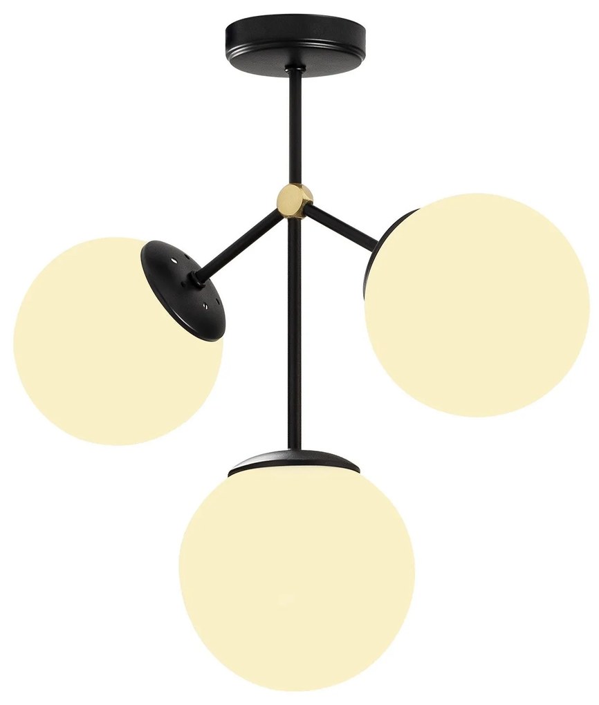Candeeiro de Teto Damar – Preto e Branco – 43 x 15 cm