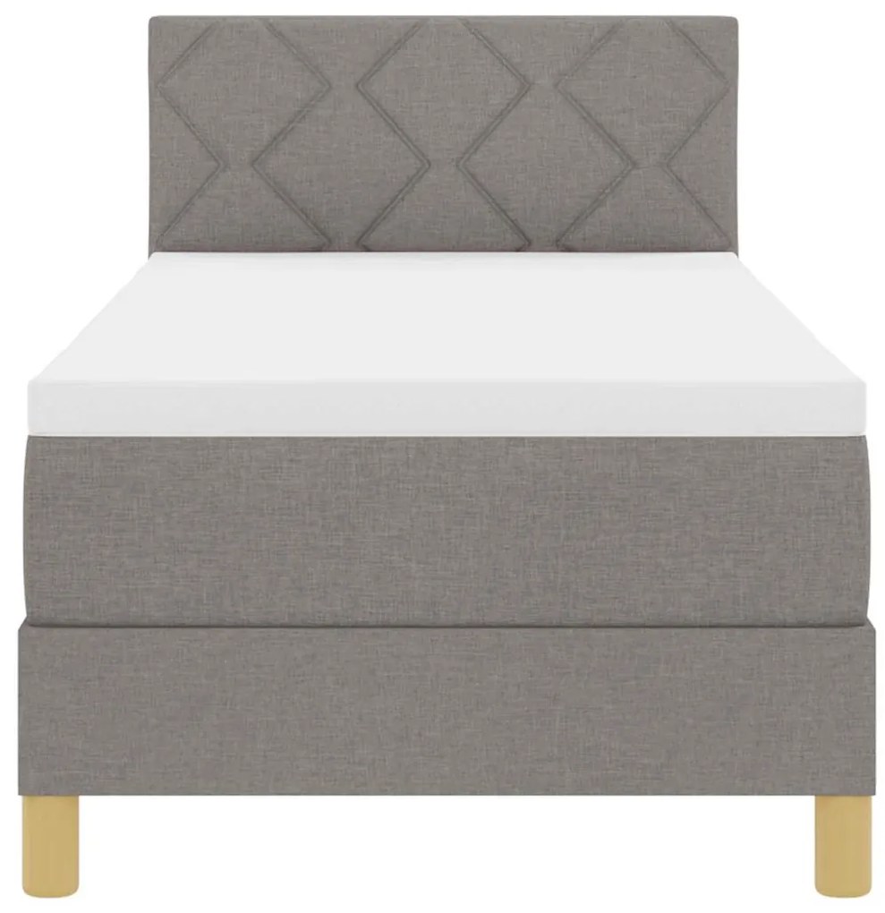 Cama Box com Colchão &amp; LED Taupe 80x200 cm Tecido