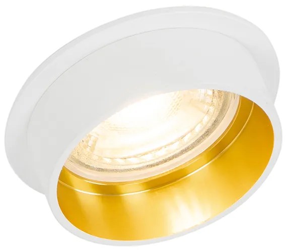 Foco embutido moderno branco com interior dourado - Insta Moderno