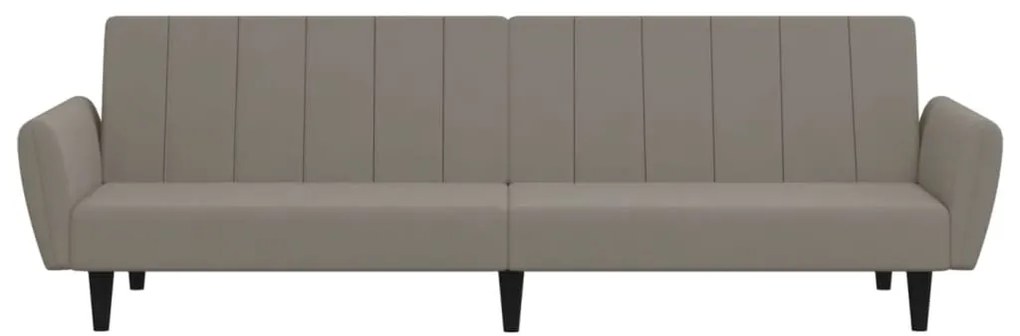 Sofá-cama de 2 lugares veludo cinzento-claro